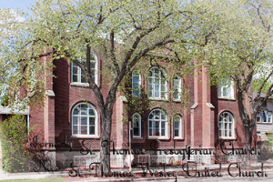 St. Thomas Presbyterian Church now St. Thomas Wesley United Church.    Classes for the Saskatoon Normal School relocated in 1919, to both St. Mary's separate school, and St. Thomas Presbyterian Church which provided space for classrooms.